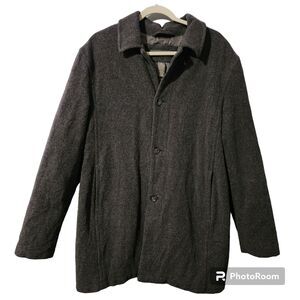 Banana Republic Dark Grey Coat Medium Virgin Wool Cashmere Blend Mid Length